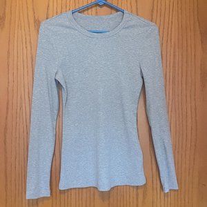 Gray Fitted Long Sleeve Shirt Size S